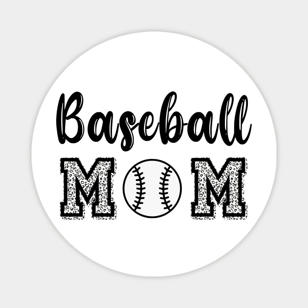 Baseball Mom black and white animal print Magnet by StacyWhite